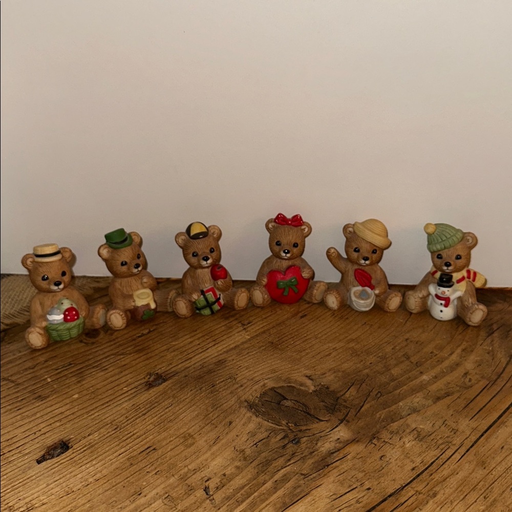 Homco 1413 Calendar Bear lot of 6